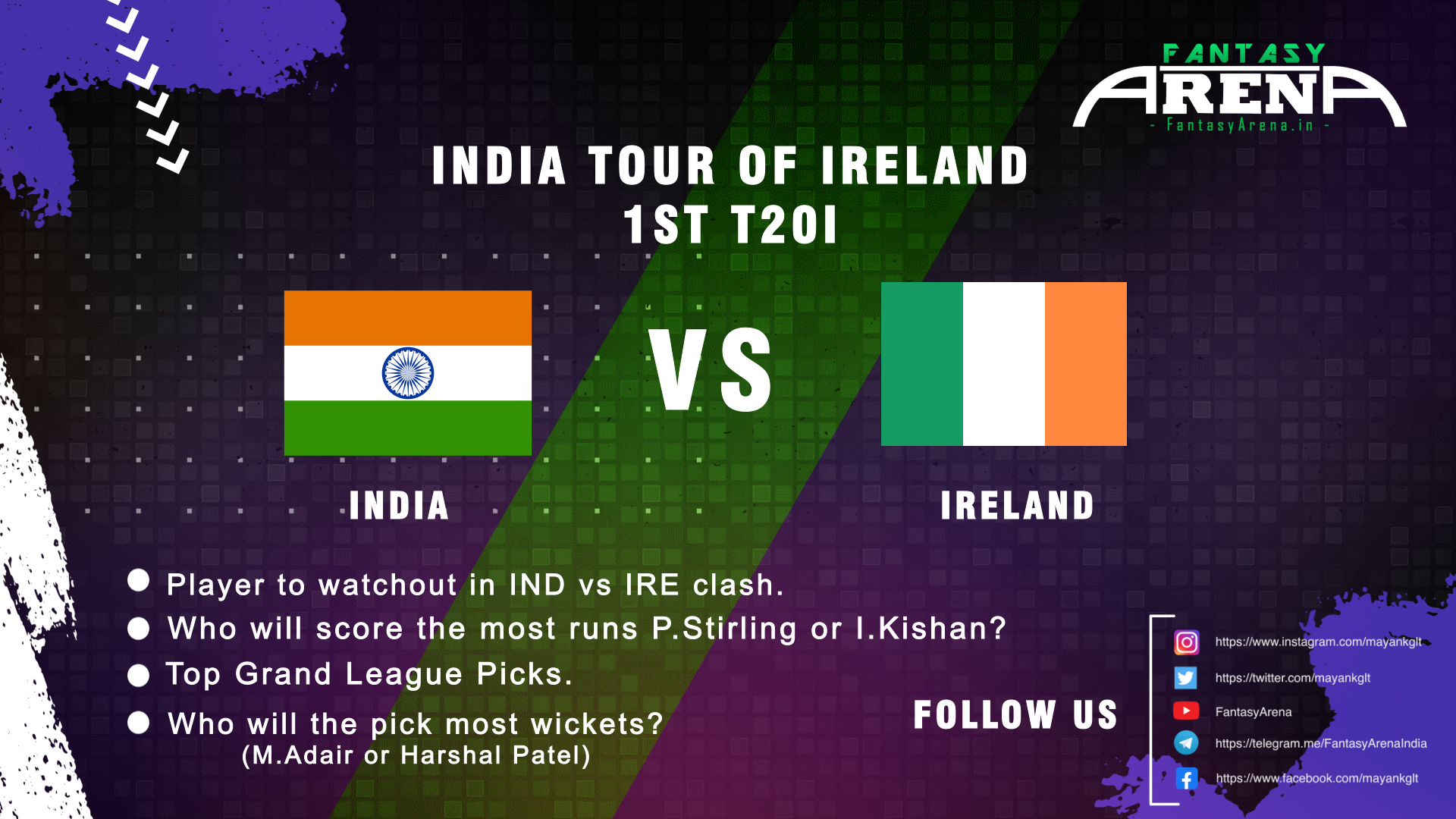 Ireland vs India 1st T20I